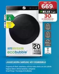Oferta de Samsung - Lavasecadora Wd11dgb85bk13 por 669€ en Milar