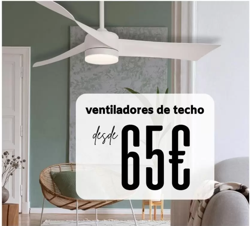 Oferta de Ventiladores De Techo por 65€ en Lúzete