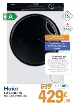Oferta de Haier - Lavadora HW100B14959U1S  por 429€ en E.Leclerc