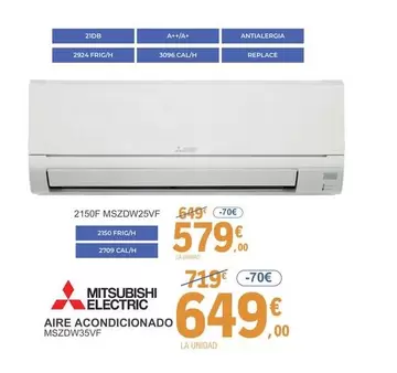Oferta de Mitsubishi Electric - Aire Acondicionado MSZDW25VF  por 579€ en E.Leclerc
