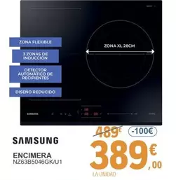 Oferta de Samsung - Encimera NZ63B5046GK/U1 por 389€ en E.Leclerc