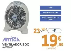 Oferta de Artica - Ventilador Box AVBOX40 por 19,9€ en E.Leclerc