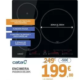 Oferta de Cata - Encimera INSB6003E2BK por 199€ en E.Leclerc