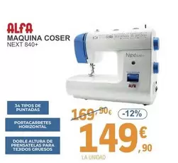 Oferta de Alfa - Maquina Coser Next 840+ por 149,9€ en E.Leclerc