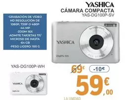 Oferta de Yashica - Camara Compacta YAS-DG100P-SV por 59€ en E.Leclerc