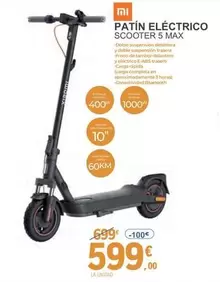 Oferta de Xiaomi - Patin Eléctrico Scooter 5 Max por 599€ en E.Leclerc