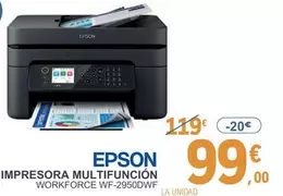 Oferta de Epson - Impresora Multifuncion Workforce WF-2950DWF por 99€ en E.Leclerc