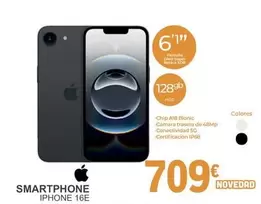 Oferta de Apple - Smartphone Iphone 16E por 709€ en E.Leclerc