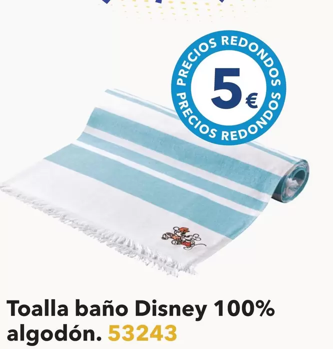Oferta de  Toalla Baño Disney 100% Algodón por 5€ en Tiendas MGI