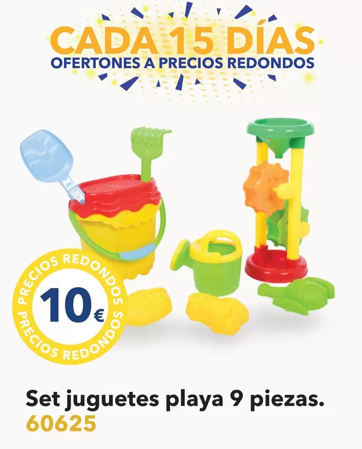 Oferta de Set Juguetes Playa 9 Piezas/ 60625 por 10€ en Tiendas MGI
