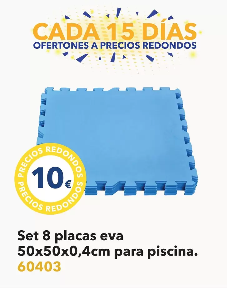 Oferta de Set 8 Placas Eva 50x50x0,4cm Para Piscina por 10€ en Tiendas MGI