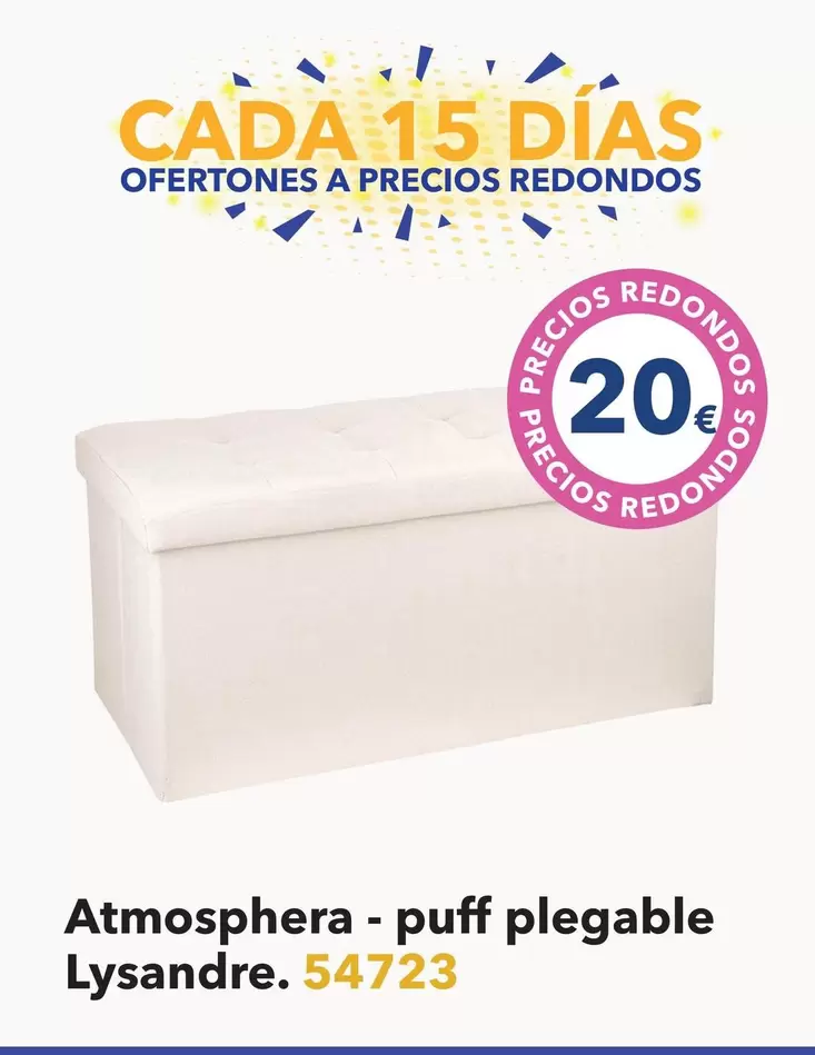 Oferta de  Atmosphera - Puff Plegable Lysandre por 20€ en Tiendas MGI
