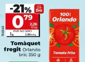 Oferta de Orlando - Tomate Frito por 0,79€ en Dia