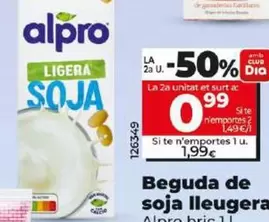 Oferta de Alpro - Bebida De Soja Ligera por 0,99€ en Dia