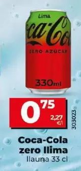 Oferta de Coca-Cola - Zero Lima por 0,75€ en Dia