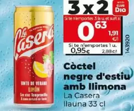 Oferta de La Casera - Tinto De Verano Limón por 0,95€ en Dia