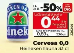 Oferta de Heineken - Cerveza 0,0  Lata 33 Cl por 0,89€ en Dia