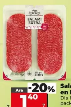 Oferta de Dia Nuestra Alacena - Salami Extra En Lonchas  por 1,4€ en Dia