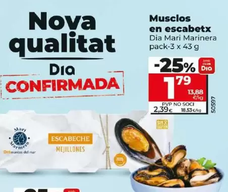 Oferta de Dia Mari Marinera - Mejillones En Escabeche  por 1,79€ en Dia