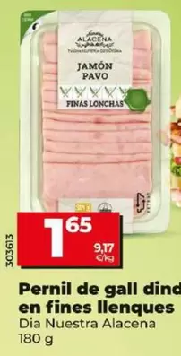 Oferta de Dia Nuestra Alacena - Jamón De Pavo En Finas Lonchas por 1,65€ en Dia