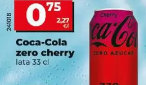 Oferta de Coca-Cola - Zero Cherry por 0,75€ en Dia