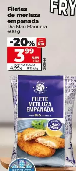 Oferta de Dia Mari Marinera - Filetes De Merluza Empanada  por 3,99€ en Dia