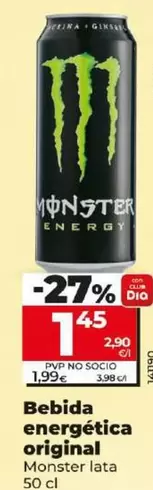 Oferta de Monster - Bebida Energética Original  por 1,45€ en Dia
