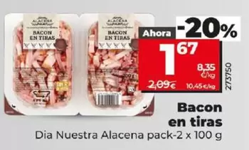 Oferta de Dia Nuestra Alacena - Bacon En Tiras  por 1,67€ en Dia