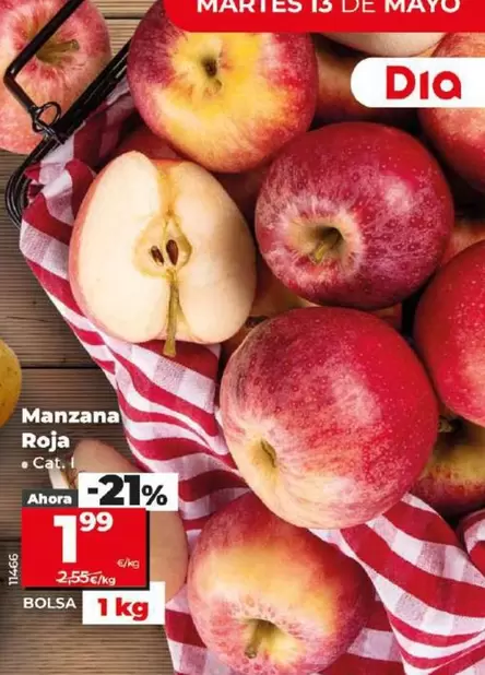 Oferta de Manzana Roja Bolsa 1 Kg por 1,99€ en Dia