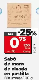 Oferta de Dia Imaqe - Jabón De Manos De Avena En Pastilla  por 0,75€ en Dia