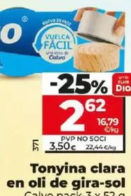 Oferta de Calvo - Atún Claro En Aceite De Girasol  por 2,62€ en Dia