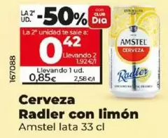 Oferta de Amstel - Cerveza Radler Con Limon por 0,85€ en Dia