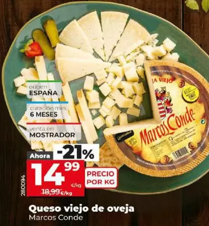 Oferta de Marcos Conde - Queso Viejo De Oveja por 14,99€ en Dia