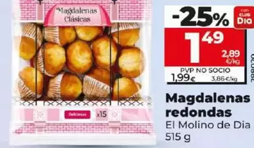 Oferta de El Molino De Dia - Magdalenas Redondas  por 1,49€ en Dia