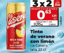 Oferta de La Casera - Tinto De Verano Limón por 0,95€ en Dia