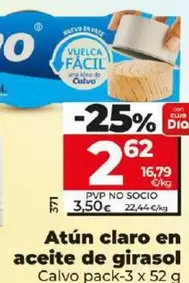 Oferta de Calvo - Atún Claro En Aceite De Girasol por 2,62€ en Dia