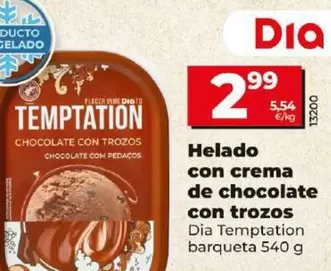 Oferta de Dia Temptation - Helado Con Crema De Chocolate Con Trozos  por 2,99€ en Dia