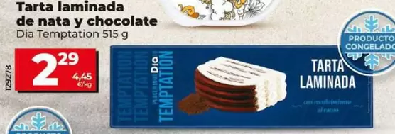 Oferta de Dia Temptation - Tarta Laminada De Nata Y Chocolate por 2,29€ en Dia