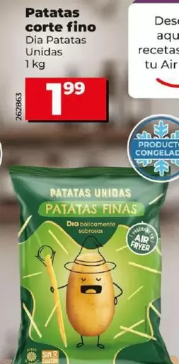 Oferta de Dia Patatas Unidas - Patatas Corte Fino 1 Kg por 1,99€ en Dia