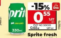 Oferta de Sprite - Fresh Lata 33 Cl por 0,55€ en Dia
