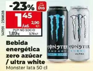 Oferta de Monster - Bebida Energética Zero Azucar / Ultra White Lata 50 Cl por 1,45€ en Dia