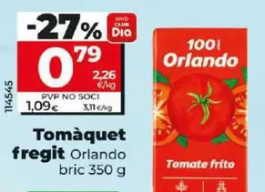 Oferta de Orlando - Tomate Frito por 0,79€ en Dia