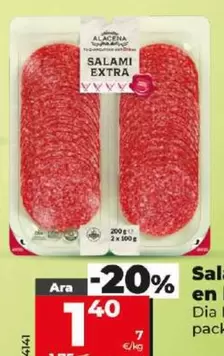 Oferta de Dia Nuestra Alacena - Salami Extra En Lonchas por 1,4€ en Dia