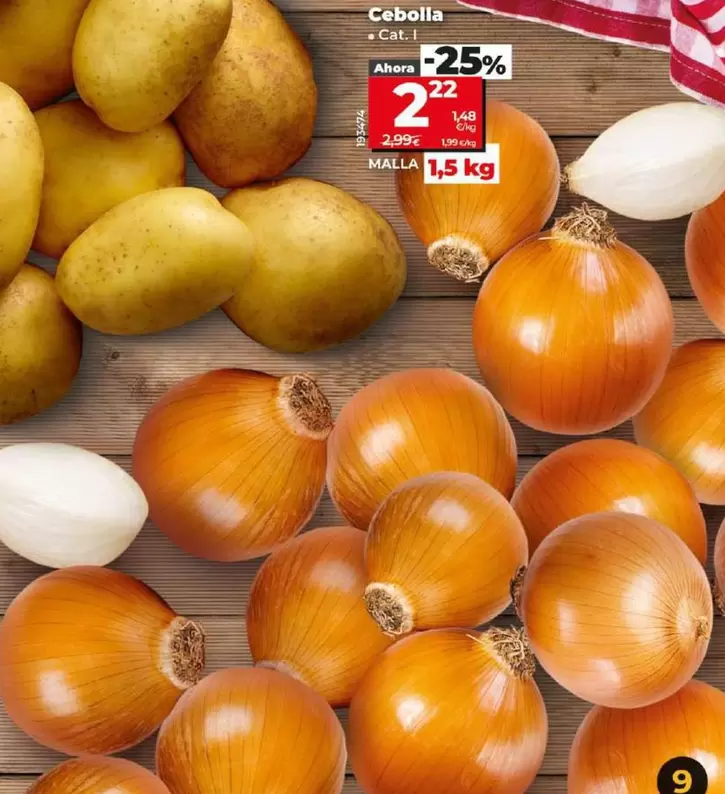 Oferta de Cebolla Malla 1,5 Kg por 2,22€ en Dia