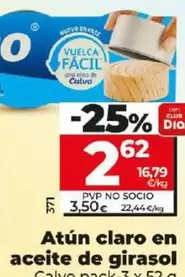 Oferta de Calvo - Atún Claro En Aceite De Girasol  por 2,62€ en Dia