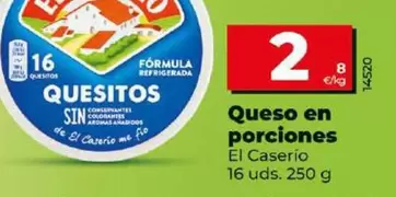 Oferta de El Caserío - Queso En Porciones 16 Uds. 250 G por 2€ en Dia