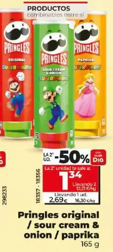 Oferta de Pringles - Original / Sour Cream & Onion / Paprika por 2,69€ en Dia