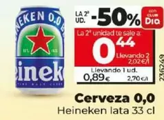 Oferta de Heineken - Cerveza 0,0 por 0,89€ en Dia