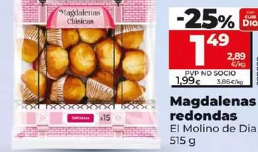 Oferta de El Molino De Dia - Magdalenas Redondas  por 1,49€ en Dia