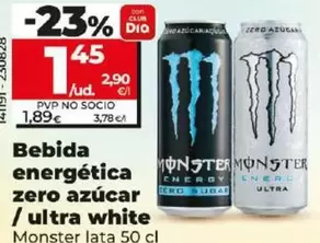 Oferta de Monster - Bebida Energética Zero Azúcar/Ultra White por 1,45€ en Dia